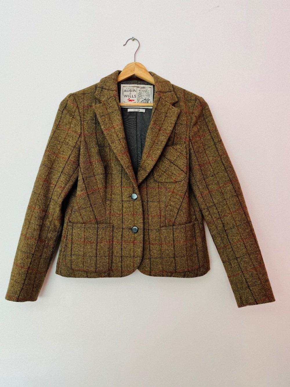 Aubin & Wills Wool Tweed Blazer EUC
